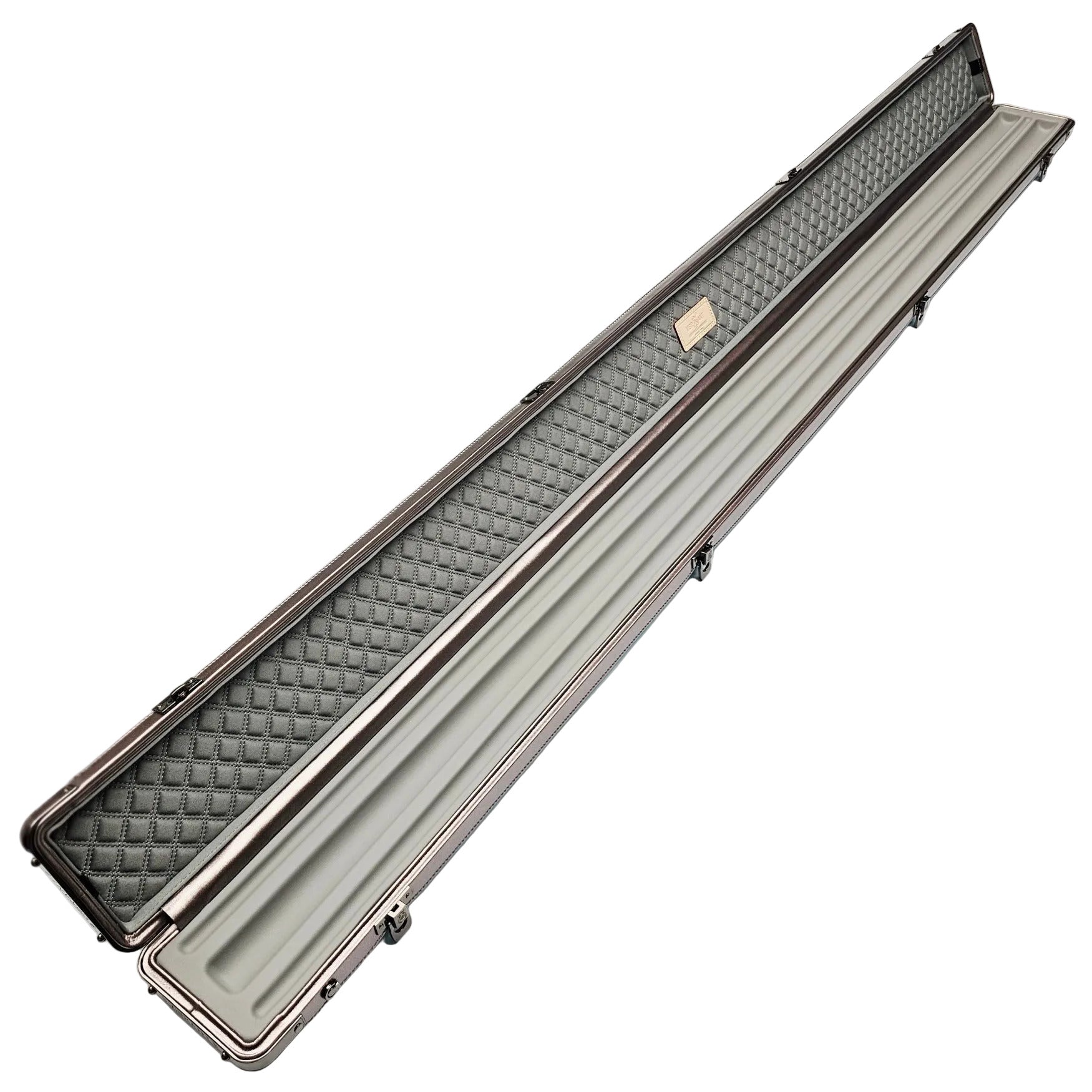 Vibrant Carbon 3 Channel Blue One Piece Cue Case - Inside on angle view