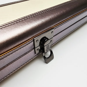 Vibrant Carbon 3 Channel Off-White One Piece Cue Case - Clasp open view