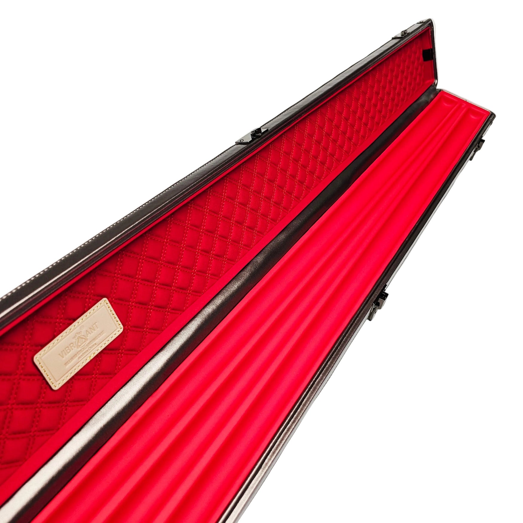 Vibrant Carbon 3 Channel Off-White One Piece Cue Case - Inside close up view
