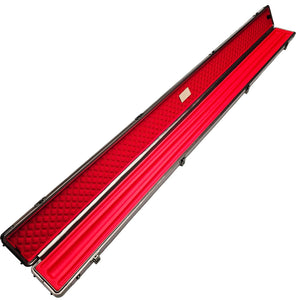 Vibrant Carbon 3 Channel Off-White One Piece Cue Case - Inside on angle view