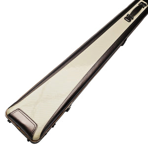 Vibrant Carbon 3 Channel Off-White One Piece Cue Case - Outside Close Up View