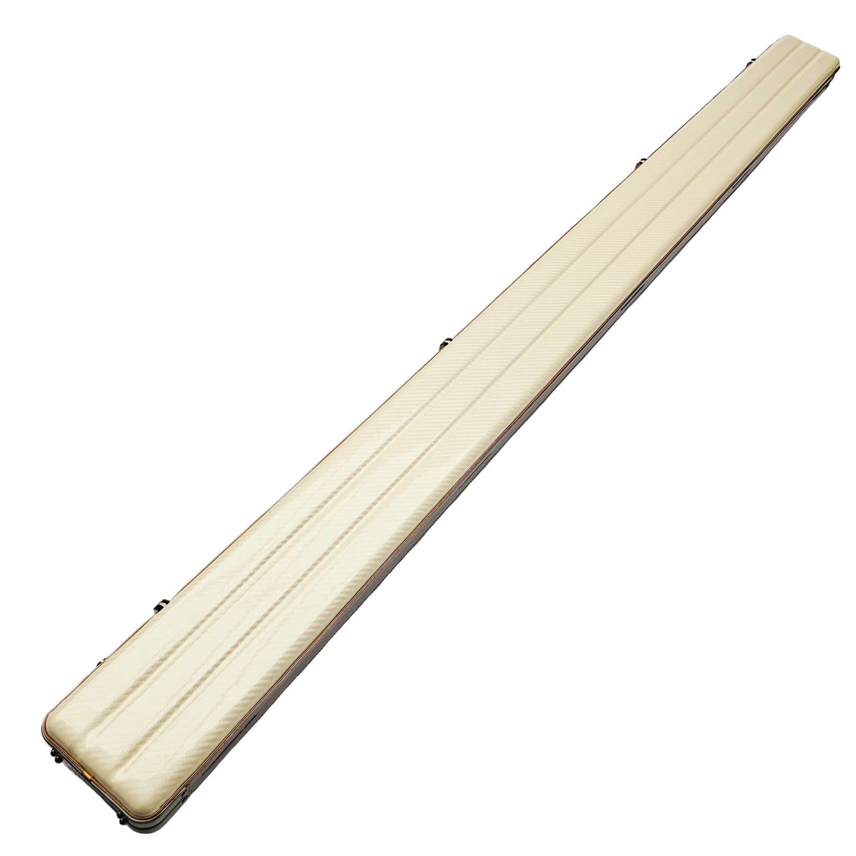 Vibrant Carbon 3 Channel Off-White One Piece Cue Case - Outside back angle view