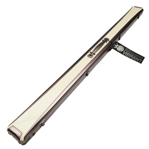 Vibrant Carbon 3 Channel Off-White One Piece Cue Case - Outside on angle view