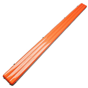 Vibrant Carbon 3 Channel Orange One Piece Cue Case - Outside back angle view
