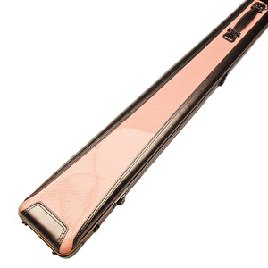 Vibrant Carbon 3 Channel Pink One Piece Cue Case - Outside close up view