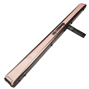 Vibrant Carbon 3 Channel Pink One Piece Cue Case - Outside on angle view