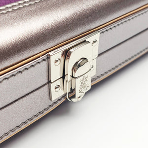Vibrant Carbon 3 Channel Purple One Piece Cue Case - Clasp closed view