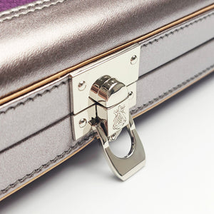 Vibrant Carbon 3 Channel Purple One Piece Cue Case - Clasp open view