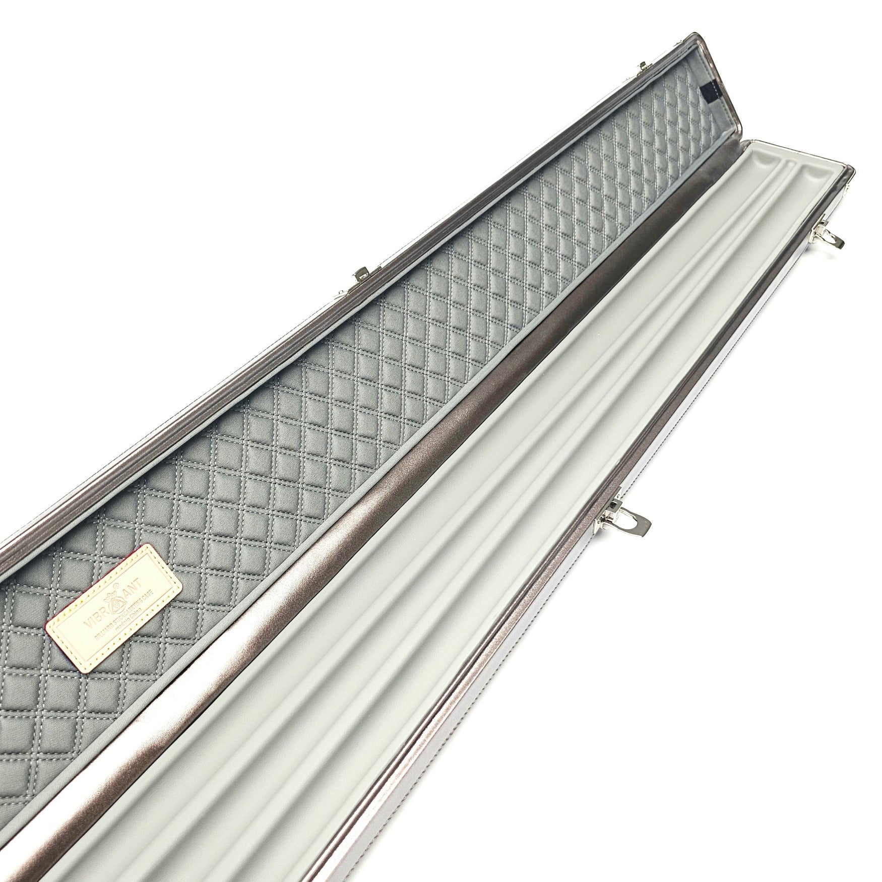 Vibrant Carbon 3 Channel Purple One Piece Cue Case - Inside close up view
