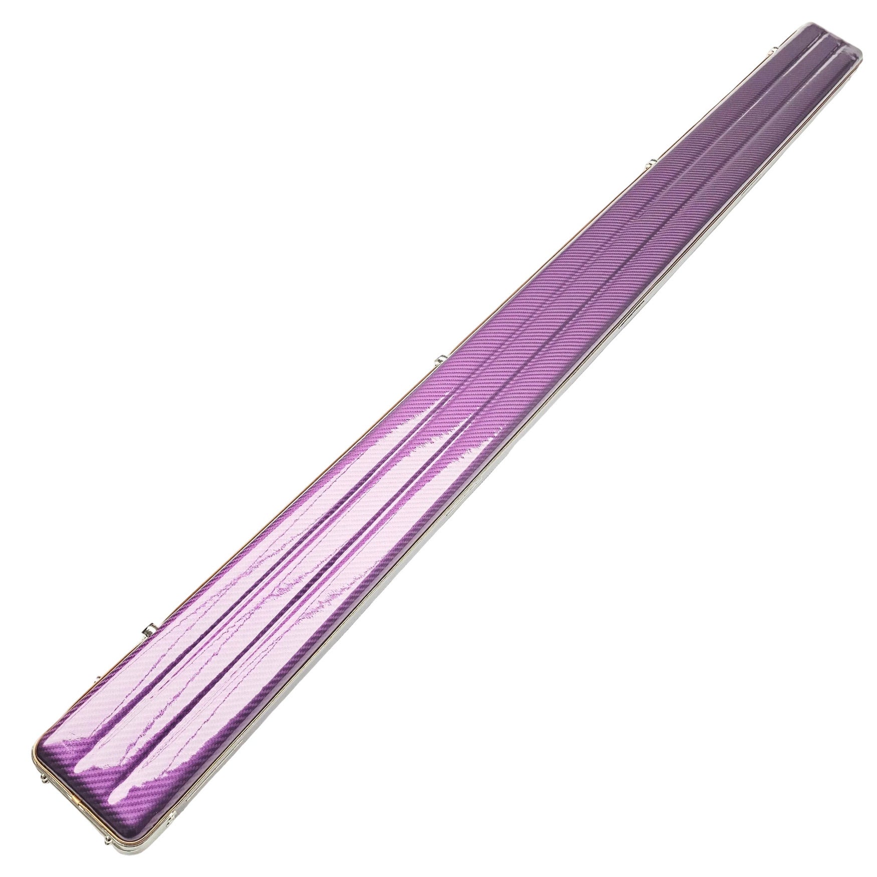 Vibrant Carbon 3 Channel Purple One Piece Cue Case - Outside back angle view