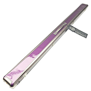 Vibrant Carbon 3 Channel Purple One Piece Cue Case - Outside on angle view