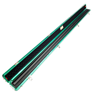 Vibrant Carbon Black/Green One Piece Cue Case - Inside on angle view