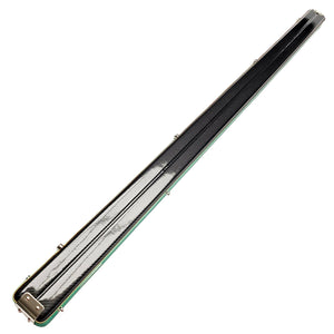 Vibrant Carbon Black/Green One Piece Cue Case - Outside back angle view