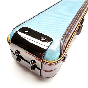 Vibrant Carbon Blue One Piece Cue Case - End cap close up view