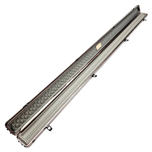 Vibrant Carbon Blue One Piece Cue Case - Inside on angle view
