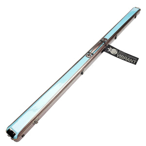 Vibrant Carbon Blue One Piece Cue Case - Outside on angle view