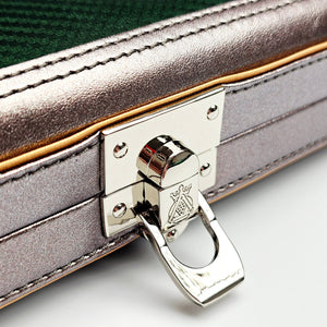 Vibrant Carbon Green One Piece Cue Case - Clasp open view