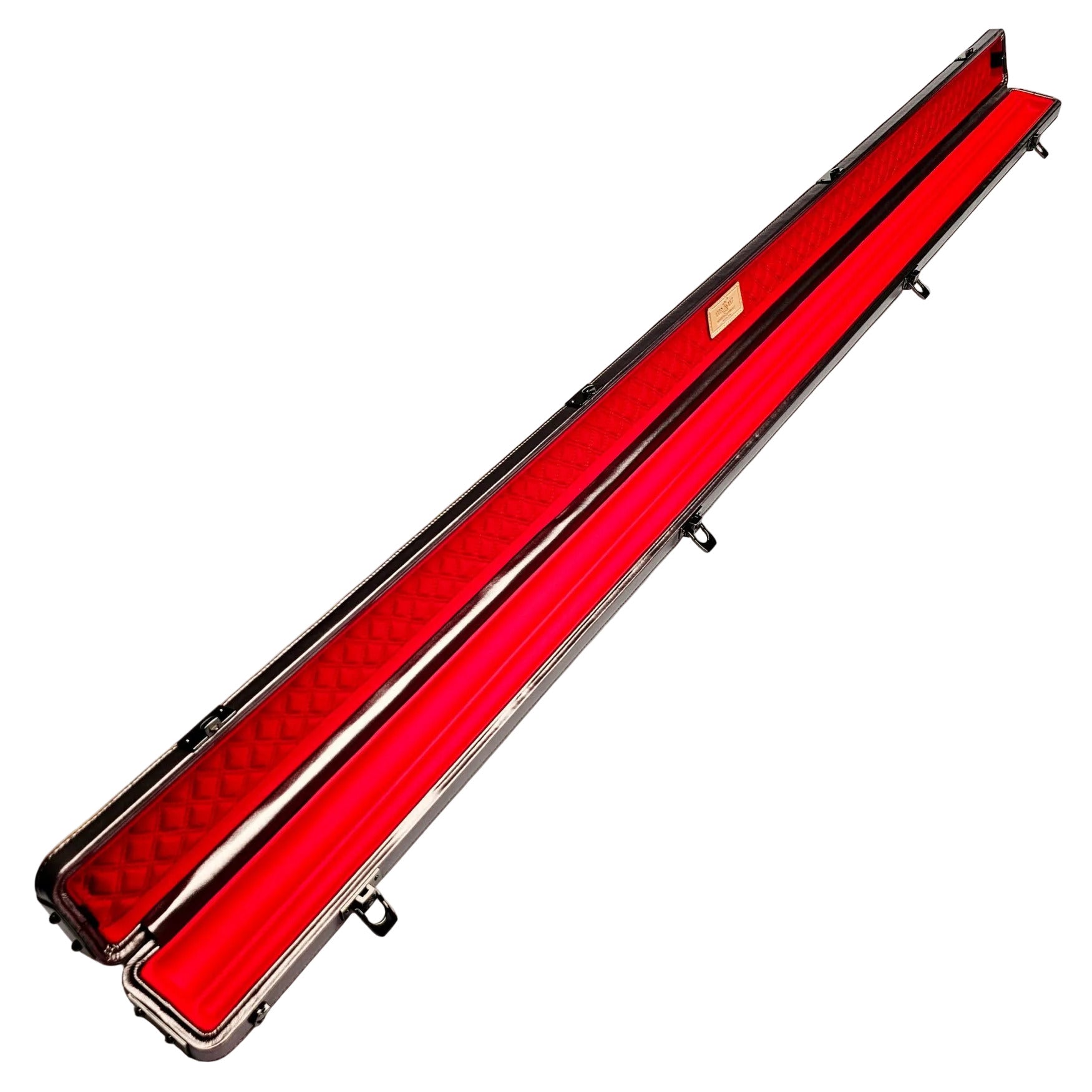 Vibrant Carbon Off-White One Piece Cue Case - Inside on angle view