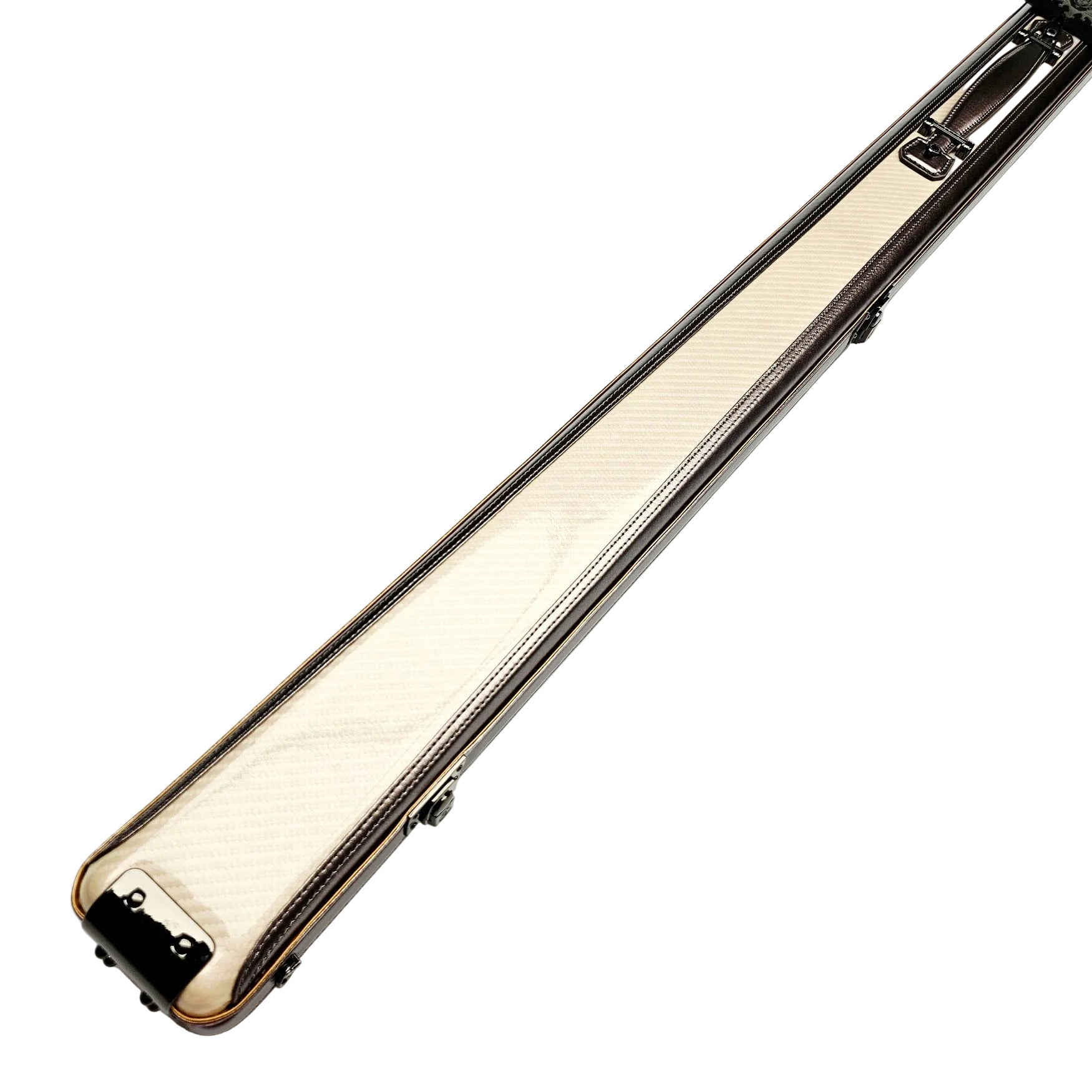 Vibrant Carbon Off-White One Piece Cue Case - Outside Close Up View