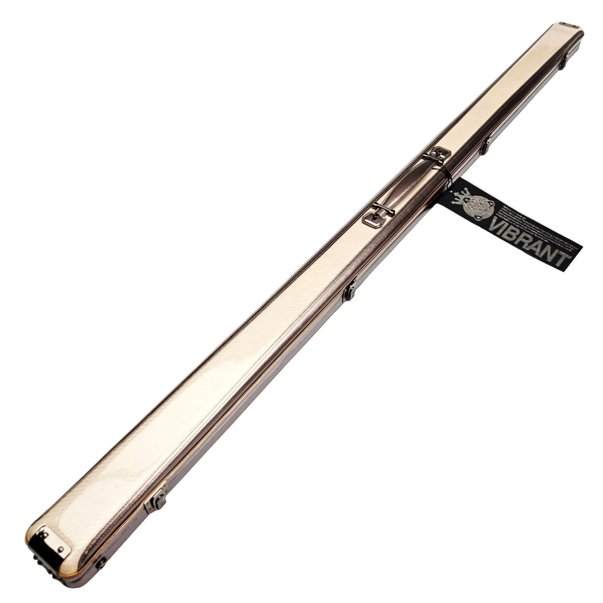 Vibrant Carbon Off-White One Piece Cue Case - Outside on angle view