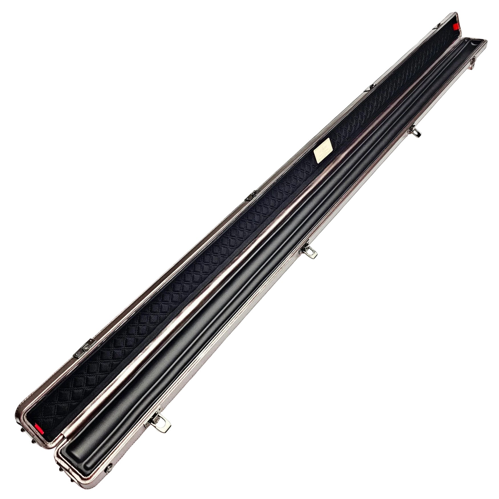 Vibrant Carbon Orange One Piece Cue Case - Inside on angle view