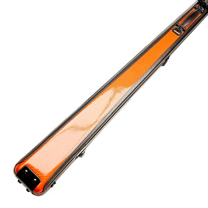 Vibrant Carbon Orange One Piece Cue Case - Outside Close Up View