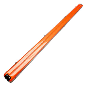 Vibrant Carbon Orange One Piece Cue Case - Outside back angle view
