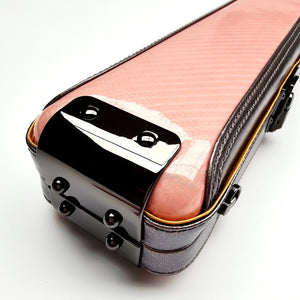 Vibrant Carbon Pink One Piece Cue Case - End cap close up view
