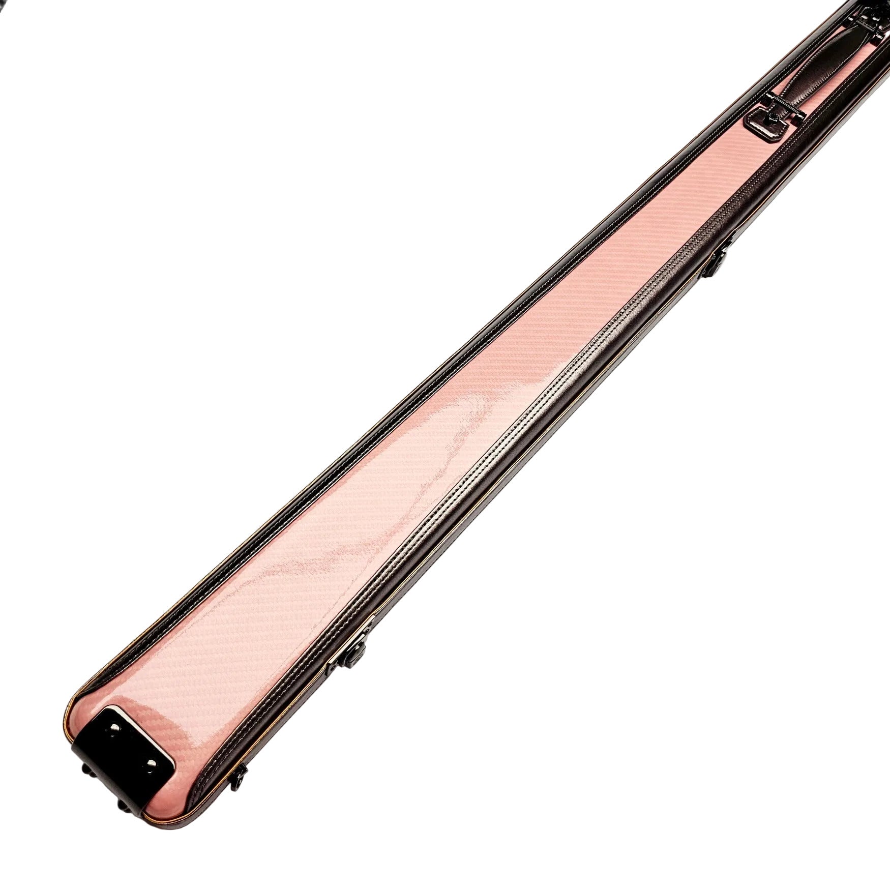 Vibrant Carbon Pink One Piece Cue Case - Outside Close Up View