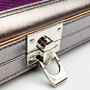 Vibrant Carbon Purple One Piece Cue Case - Clasp open view