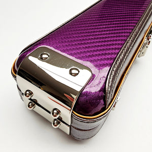 Vibrant Carbon Purple One Piece Cue Case - End cap close up view