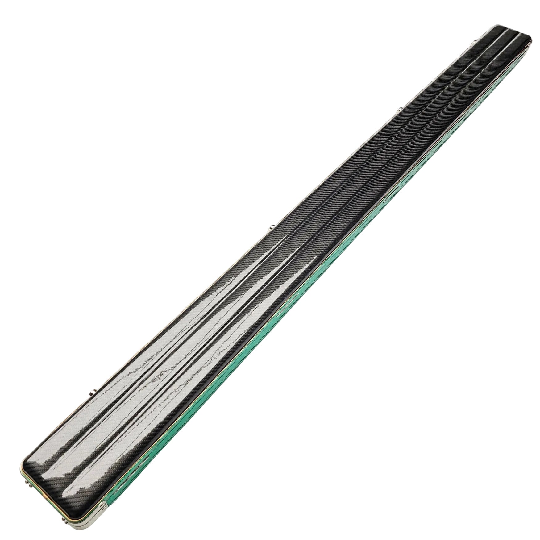 Vibrant Carbon Series 3 Channel Black/Green One Piece Cue Case - Outside back angle view