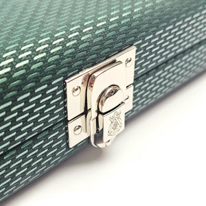 Vibrant Meteor Shower Green One Piece Cue Case - Clasp closed view