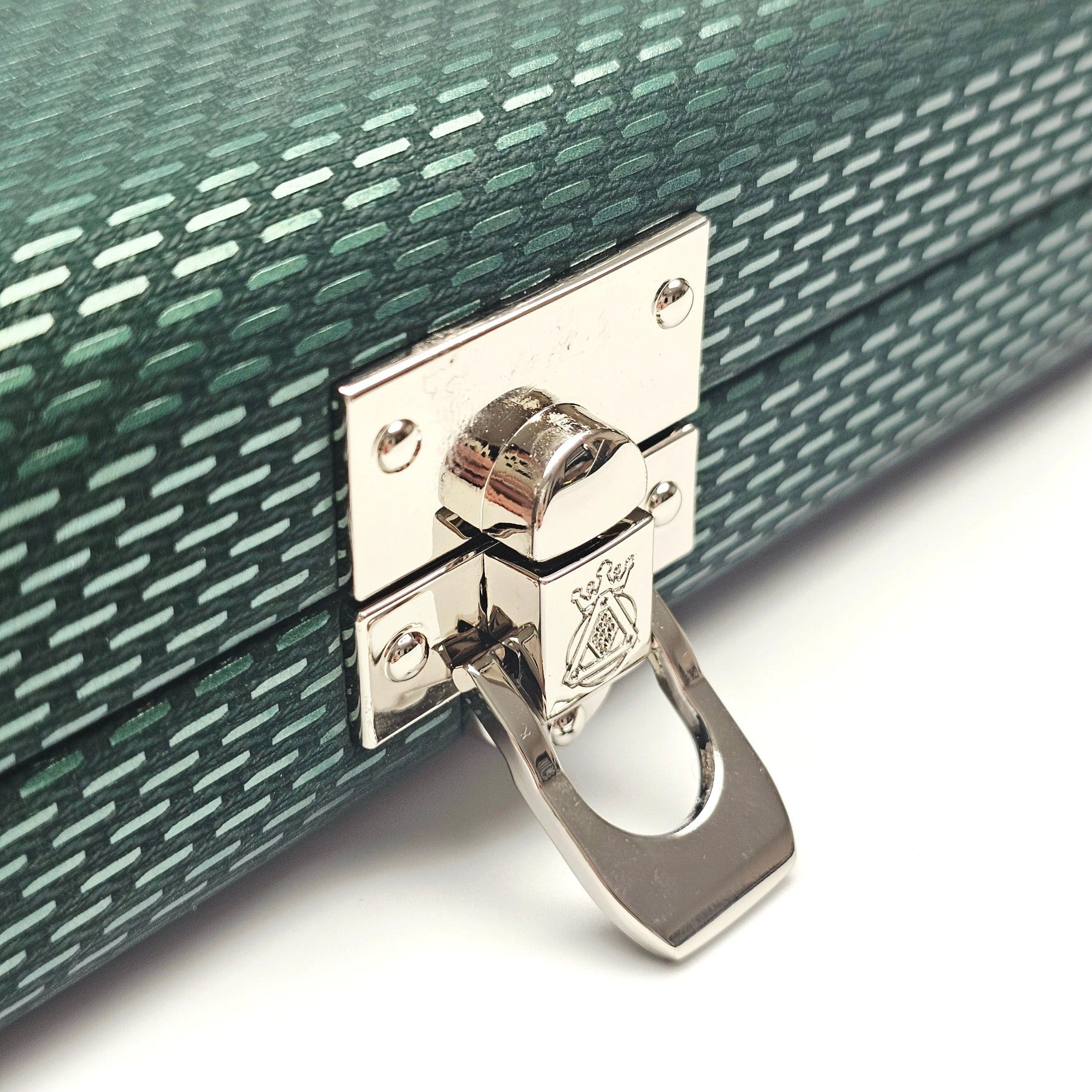 Vibrant Meteor Shower Green One Piece Cue Case - Clasp open view