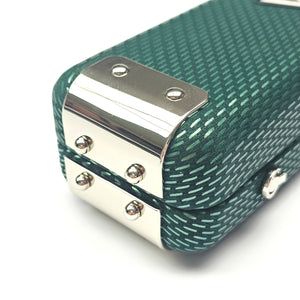 Vibrant Meteor Shower Green One Piece Cue Case - End cap close up view