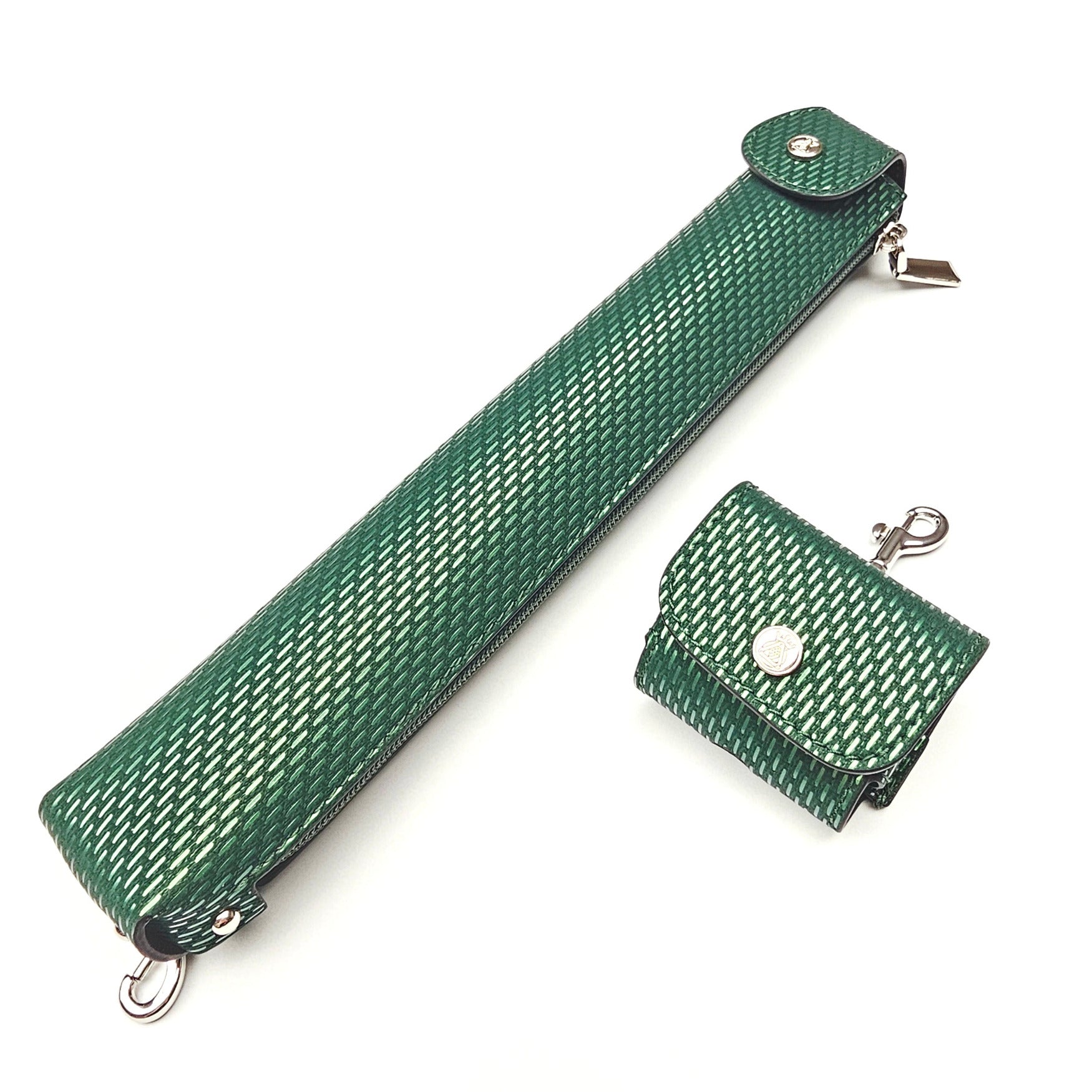 Vibrant Meteor Shower Green One Piece Cue Case - Extension & Chalk Pouch