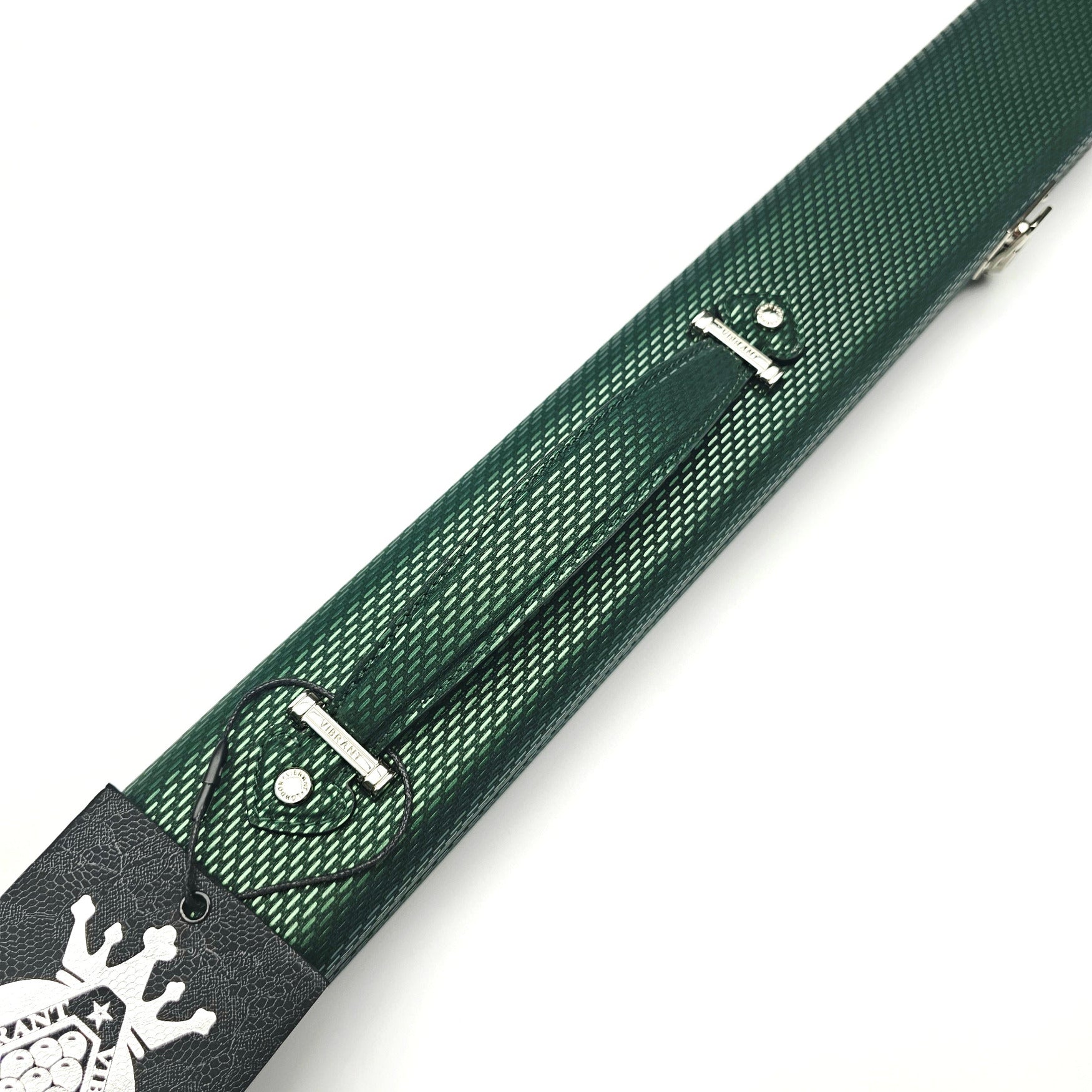 Vibrant Meteor Shower Green One Piece Cue Case - Handle close up view