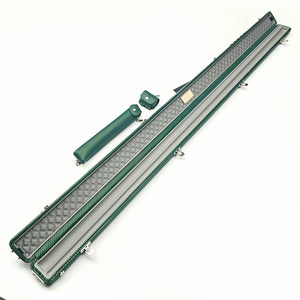 Vibrant Meteor Shower Green One Piece Cue Case - Inside on angle view