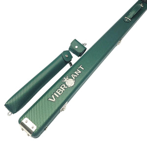 Vibrant Meteor Shower Green One Piece Cue Case - Outside close up view.