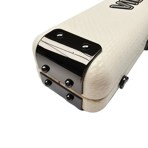 Vibrant Meteor Shower Off-White One Piece Cue Case - End cap close up view