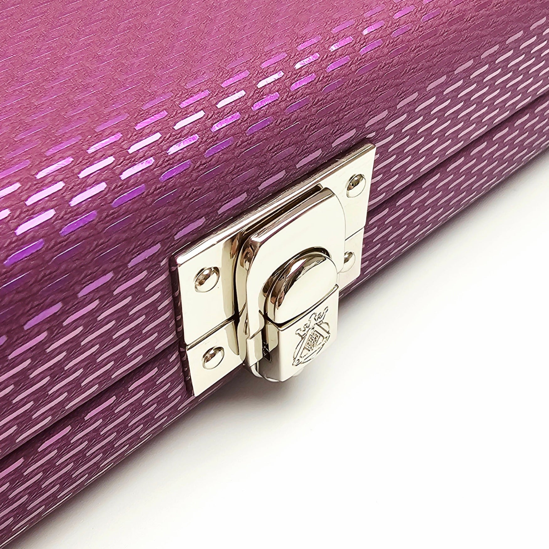 Vibrant Meteor Shower Purple One Piece Cue Case - Clasp closed view