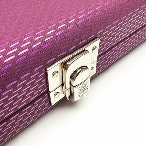 Vibrant Meteor Shower Purple One Piece Cue Case - Clasp closed view