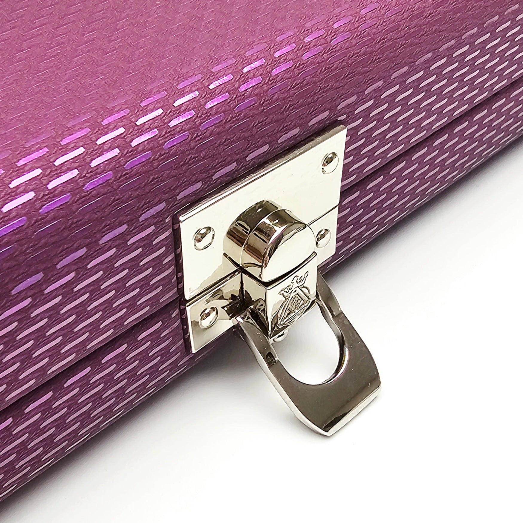 Vibrant Meteor Shower Purple One Piece Cue Case - Clasp open view