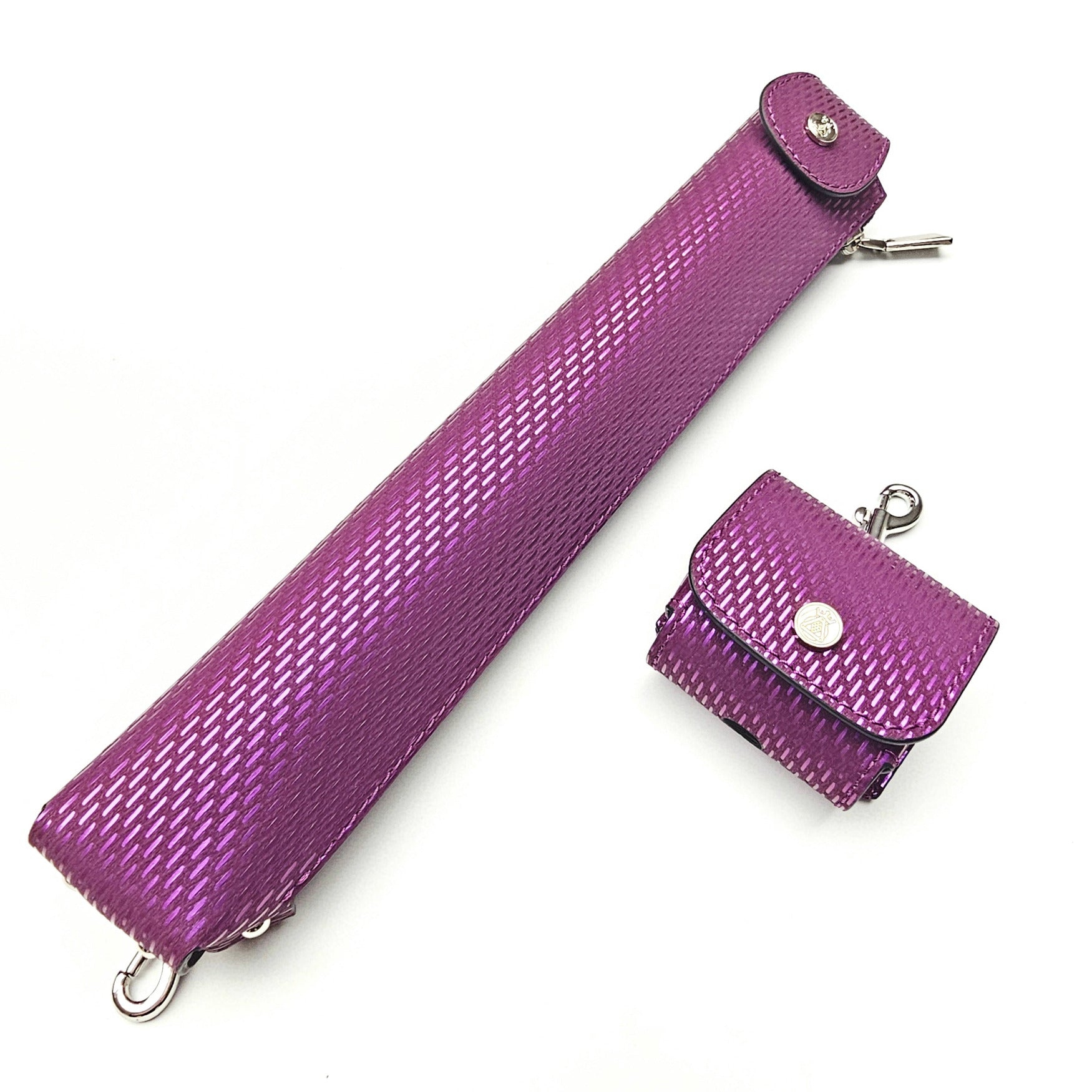 Vibrant Meteor Shower Purple One Piece Cue Case - Extension & Chalk Pouch