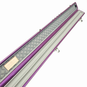 Vibrant Meteor Shower Purple One Piece Cue Case - Inside close up view