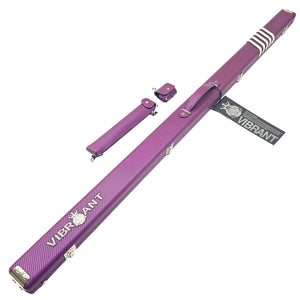Vibrant Meteor Shower Purple One Piece Cue Case - Outside on angle view