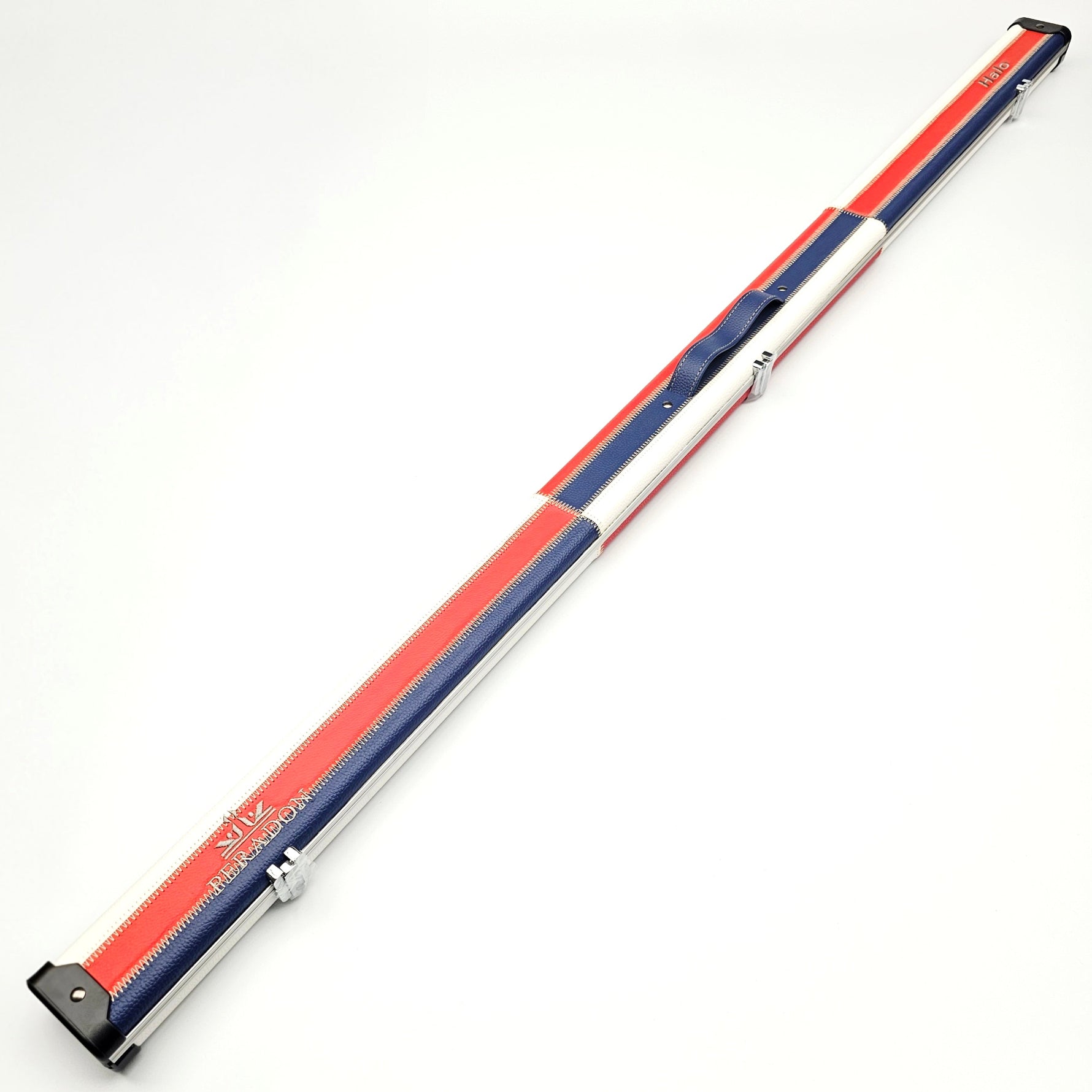 Limited Edition three quarter halo cue cas- red white & blue on angle