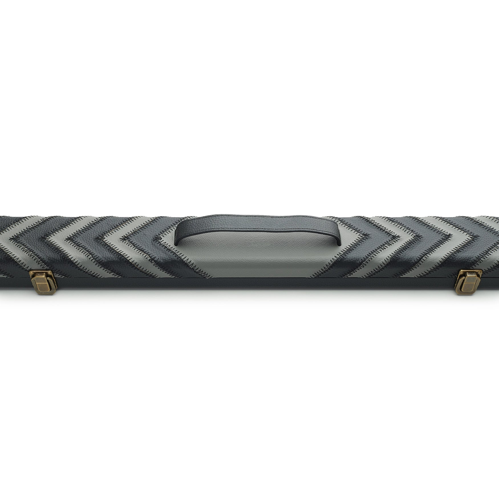 peradon clubman one piece cue case black grey arrow mid view