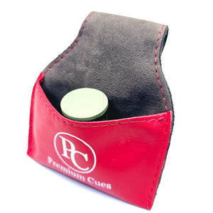 Premium cues Chalk Pouch in red with chalk
