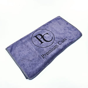 Premium Cues microfibre cue towel in grey folded